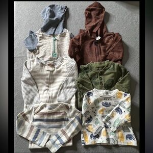 Carters Little Me Boys 3-6 Months Neutral Outfit Set Lot Bear Lion Stripes Comfy